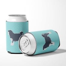 Load image into Gallery viewer, Lowchen Checkerboard Blue Can or Bottle Hugger BB3735CC