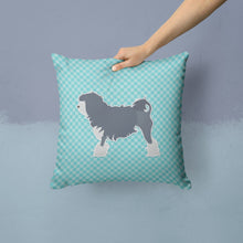 Load image into Gallery viewer, Lowchen Checkerboard Blue Throw Pillow - 14x14 Decorative Pillow – Art for Your Home &amp; Patio BB3735PW1414