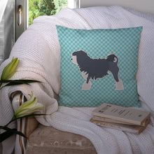 Load image into Gallery viewer, Lowchen Checkerboard Blue Throw Pillow - 14x14 Decorative Pillow – Art for Your Home &amp; Patio BB3735PW1414