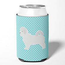 Load image into Gallery viewer, Maltese Checkerboard Blue Can or Bottle Hugger BB3736CC