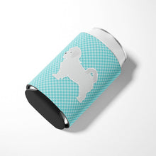 Load image into Gallery viewer, Maltese Checkerboard Blue Can or Bottle Hugger BB3736CC