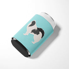 Load image into Gallery viewer, Japanese Chin Checkerboard Blue Can or Bottle Hugger BB3737CC