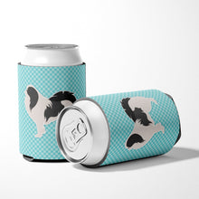 Load image into Gallery viewer, Japanese Chin Checkerboard Blue Can or Bottle Hugger BB3737CC