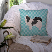 Load image into Gallery viewer, Japanese Chin Checkerboard Blue Throw Pillow - 14x14 Decorative Pillow – Art for Your Home &amp; Patio BB3737PW1414