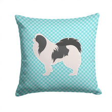 Load image into Gallery viewer, Japanese Chin Checkerboard Blue Throw Pillow - 14x14 Decorative Pillow – Art for Your Home &amp; Patio BB3737PW1414