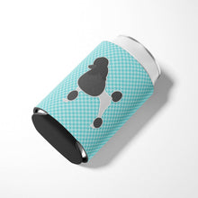 Load image into Gallery viewer, Poodle Checkerboard Blue Can or Bottle Hugger BB3739CC
