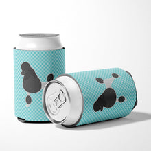 Load image into Gallery viewer, Poodle Checkerboard Blue Can or Bottle Hugger BB3739CC