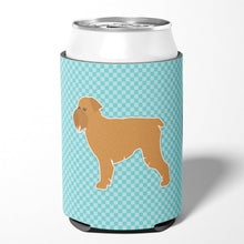 Load image into Gallery viewer, Brussels Griffon Checkerboard Blue Can or Bottle Hugger BB3740CC