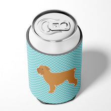 Load image into Gallery viewer, Brussels Griffon Checkerboard Blue Can or Bottle Hugger BB3740CC