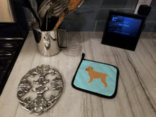 Load image into Gallery viewer, Brussels Griffon Checkerboard Blue Pot Holders - Set of 2 - Heat-Resistant Kitchen Essentials BB3740PTHD