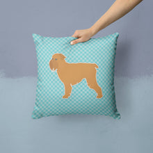 Load image into Gallery viewer, Brussels Griffon Checkerboard Blue Throw Pillow - 14x14 Decorative Pillow – Art for Your Home &amp; Patio BB3740PW1414