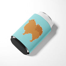 Load image into Gallery viewer, Pomeranian Checkerboard Blue Can or Bottle Hugger BB3742CC