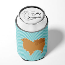 Load image into Gallery viewer, Pomeranian Checkerboard Blue Can or Bottle Hugger BB3742CC