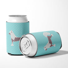 Load image into Gallery viewer, Chinese Crested Checkerboard Blue Can or Bottle Hugger BB3743CC