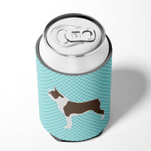 Load image into Gallery viewer, Boston Terrier Checkerboard Blue Can or Bottle Hugger BB3744CC