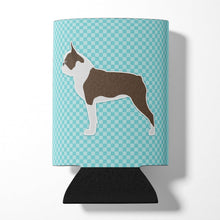Load image into Gallery viewer, Boston Terrier Checkerboard Blue Can or Bottle Hugger BB3744CC