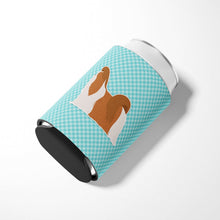 Load image into Gallery viewer, Shih Tzu Checkerboard Blue Can or Bottle Hugger BB3746CC
