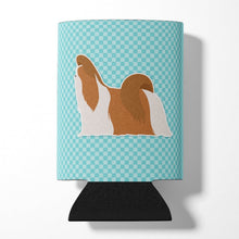 Load image into Gallery viewer, Shih Tzu Checkerboard Blue Can or Bottle Hugger BB3746CC