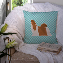 Load image into Gallery viewer, Shih Tzu Checkerboard Blue Throw Pillow - 14x14 Decorative Pillow – Art for Your Home &amp; Patio BB3746PW1414