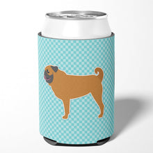 Load image into Gallery viewer, Pug Checkerboard Blue Can or Bottle Hugger BB3747CC