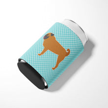 Load image into Gallery viewer, Pug Checkerboard Blue Can or Bottle Hugger BB3747CC