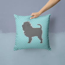 Load image into Gallery viewer, Affenpinscher Checkerboard Blue Throw Pillow - 14x14 Decorative Pillow – Art for Your Home &amp; Patio BB3748PW1414