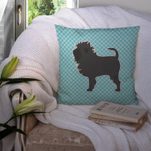 Load image into Gallery viewer, Affenpinscher Checkerboard Blue Throw Pillow - 14x14 Decorative Pillow – Art for Your Home &amp; Patio BB3748PW1414
