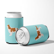 Load image into Gallery viewer, Cavalier King Charles Spaniel Checkerboard Blue Can or Bottle Hugger BB3749CC