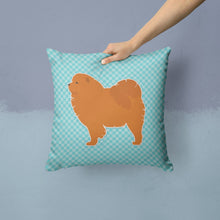 Load image into Gallery viewer, Chow Chow Checkerboard Blue Throw Pillow - 14x14 Decorative Pillow – Art for Your Home &amp; Patio BB3751PW1414