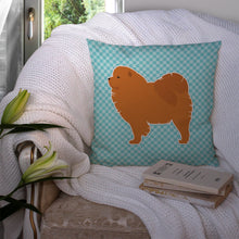 Load image into Gallery viewer, Chow Chow Checkerboard Blue Throw Pillow - 14x14 Decorative Pillow – Art for Your Home &amp; Patio BB3751PW1414