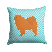 Load image into Gallery viewer, Chow Chow Checkerboard Blue Throw Pillow - 14x14 Decorative Pillow – Art for Your Home &amp; Patio BB3751PW1414