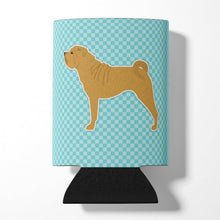 Load image into Gallery viewer, Shar Pei Checkerboard Blue Can or Bottle Hugger BB3752CC