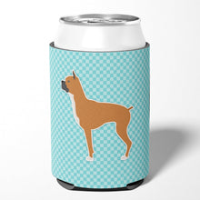 Load image into Gallery viewer, Boxer Checkerboard Blue Can or Bottle Hugger BB3753CC