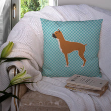 Load image into Gallery viewer, Boxer Checkerboard Blue Throw Pillow - 14x14 Decorative Pillow – Art for Your Home &amp; Patio BB3753PW1414