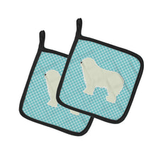 Load image into Gallery viewer, Komondor Checkerboard Blue Pot Holders - Set of 2 - Heat-Resistant Kitchen Essentials BB3755PTHD