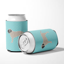 Load image into Gallery viewer, English Mastiff Checkerboard Blue Can or Bottle Hugger BB3756CC