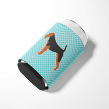 Load image into Gallery viewer, Airedale Terrier Checkerboard Blue Can or Bottle Hugger BB3757CC