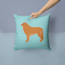 Load image into Gallery viewer, Leonberger Checkerboard Blue Throw Pillow - 14x14 Decorative Pillow – Art for Your Home &amp; Patio BB3758PW1414