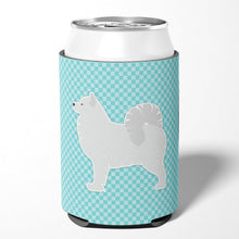 Load image into Gallery viewer, Samoyed Checkerboard Blue Can or Bottle Hugger BB3759CC