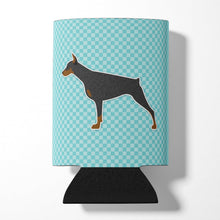 Load image into Gallery viewer, Doberman Pinscher Checkerboard Blue Can or Bottle Hugger BB3760CC