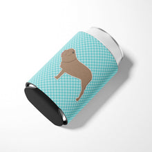 Load image into Gallery viewer, Neapolitan Mastiff Checkerboard Blue Can or Bottle Hugger BB3765CC