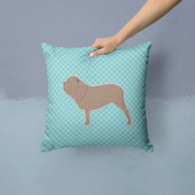 Load image into Gallery viewer, Neapolitan Mastiff Checkerboard Blue Throw Pillow - 14x14 Decorative Pillow – Art for Your Home &amp; Patio BB3765PW1414