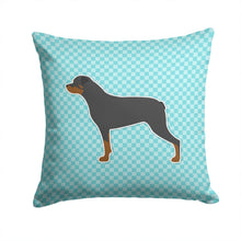 Load image into Gallery viewer, Rottweiler Checkerboard Blue Throw Pillow - 14x14 Decorative Pillow – Art for Your Home &amp; Patio BB3766PW1414