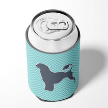 Load image into Gallery viewer, Portuguese Water Dog Checkerboard Blue Can or Bottle Hugger BB3768CC