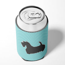 Load image into Gallery viewer, Scottish Terrier Checkerboard Blue Can or Bottle Hugger BB3769CC