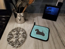Load image into Gallery viewer, Scottish Terrier Checkerboard Blue Pot Holders - Set of 2 - Heat-Resistant Kitchen Essentials BB3769PTHD