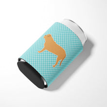 Load image into Gallery viewer, Dogue de Bordeaux Checkerboard Blue Can or Bottle Hugger BB3770CC