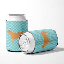 Load image into Gallery viewer, Dogue de Bordeaux Checkerboard Blue Can or Bottle Hugger BB3770CC