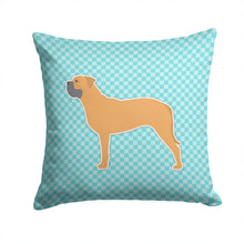 Load image into Gallery viewer, Bullmastiff Checkerboard Blue Throw Pillow - 14x14 Decorative Pillow – Art for Your Home &amp; Patio BB3771PW1414