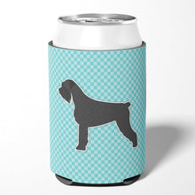 Load image into Gallery viewer, Giant Schnauzer Checkerboard Blue Can or Bottle Hugger BB3773CC